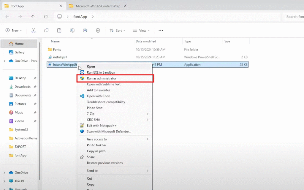 Microsoft Intune Font Deployment